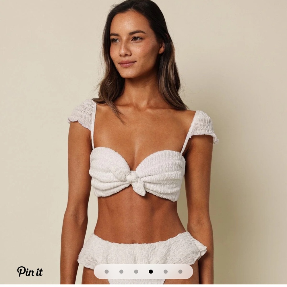 Montce White Textured Bikini Set